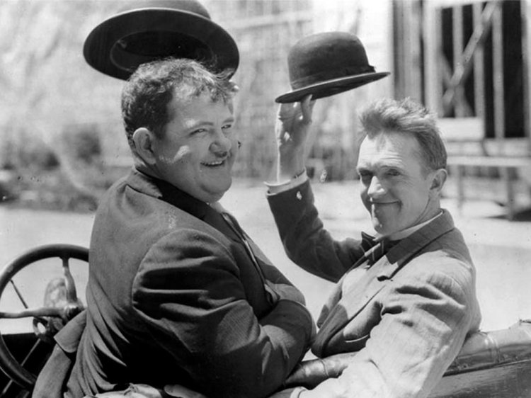Oliver Hardy (left) and Stan Laurel .... Image: alsdfjk as